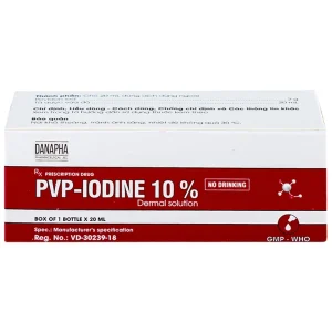 Dung dịch PVP - IODINE 10% Danapha sát trùng vết thương hoặc vết bỏng bề mặt (20ml)