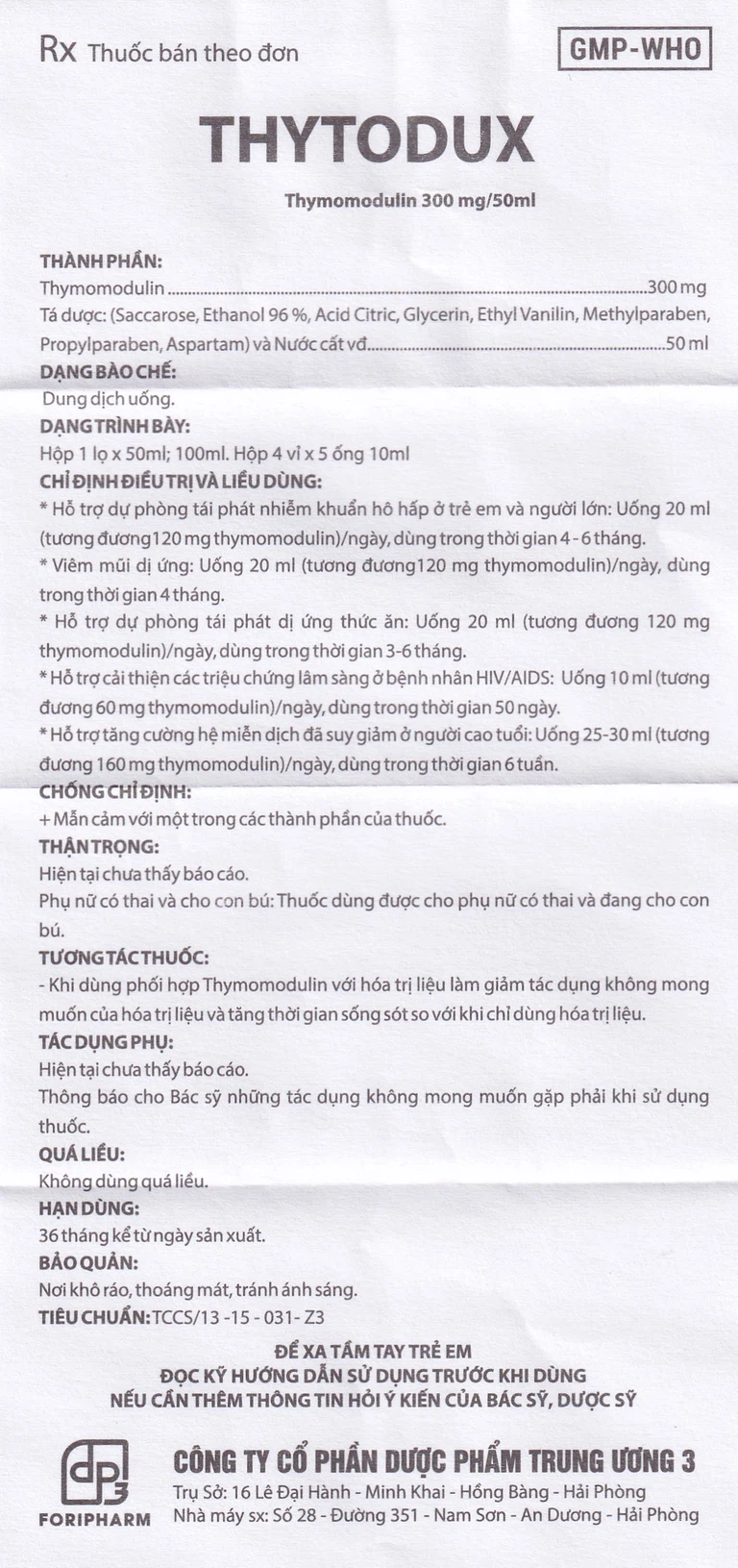 Dung dịch Thytodux hỗ trợ dự phòng tái phát nhiễm khuẩn hô hấp (4 vỉ x 5 ống)