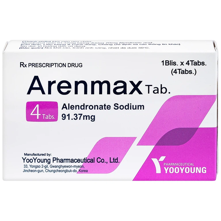 Thuốc Arenmax Tab YooYoung phòng và điều trị loãng xương (1 vỉ x 4 viên)