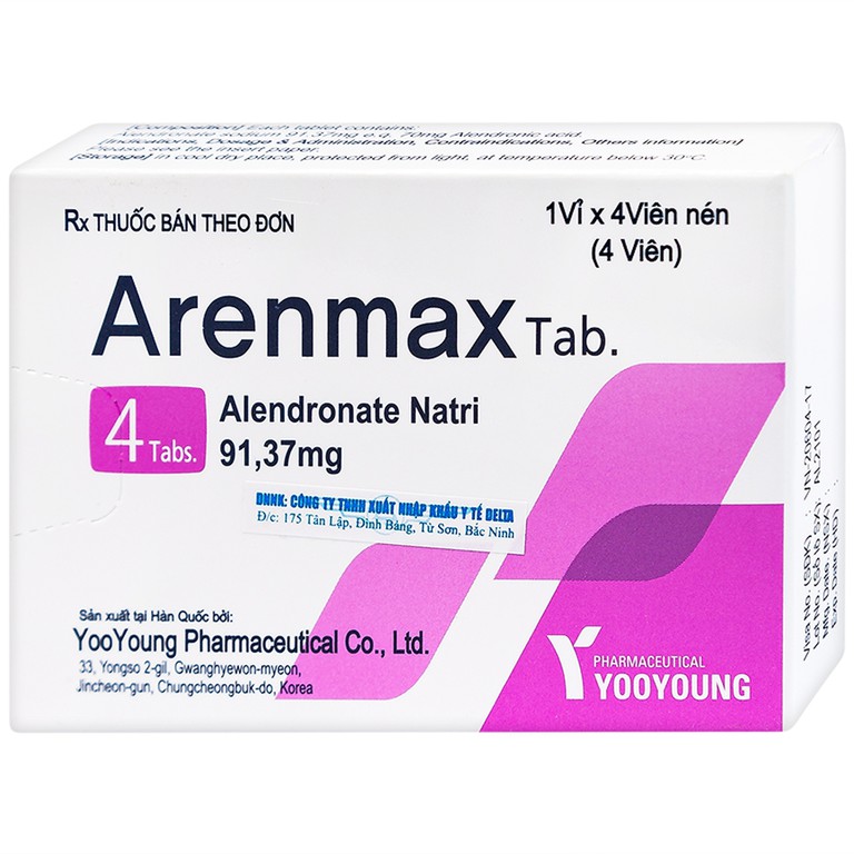 Thuốc Arenmax Tab YooYoung phòng và điều trị loãng xương (1 vỉ x 4 viên)