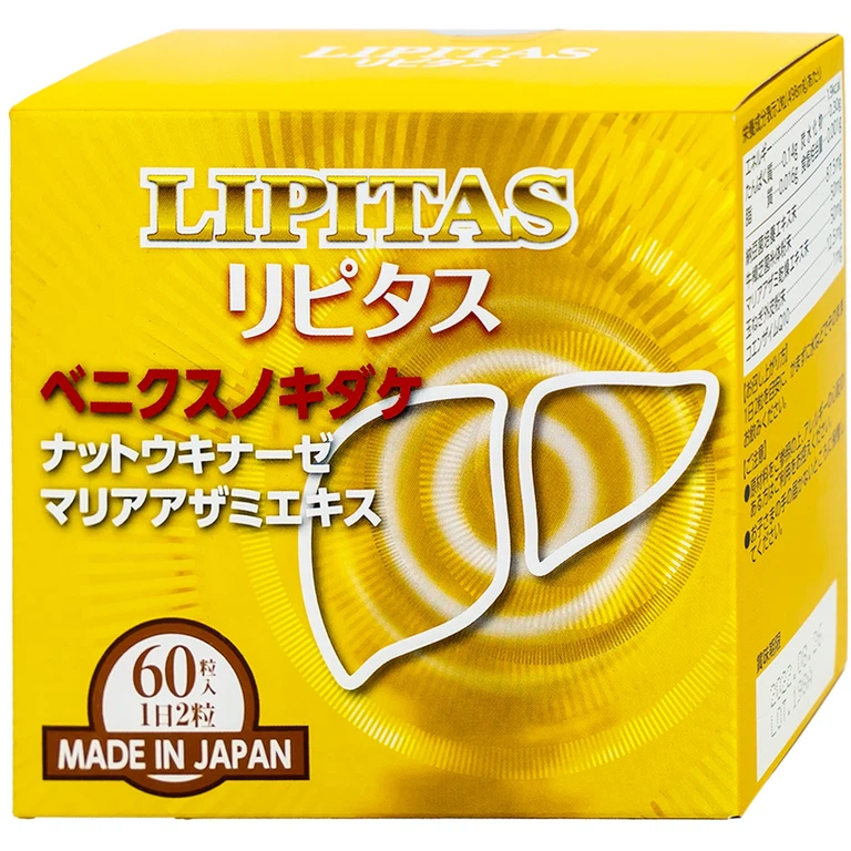 Viên uống Lipitas Jpanwell giúp giảm mỡ, cholesterol và triglyceride trong máu (60 viên)