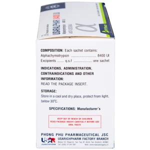 Thuốc Usaralphar 8400 UI Usarichpharm điều trị phù nề sau chấn thương, tổn thương mô mềm (30 gói x 1g)