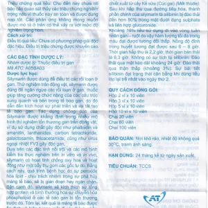 Thuốc A.T Silymarin 117mg An Thiên hỗ trợ điều trị bệnh viêm gan mạn tính, xơ gan (3 vỉ x 10 viên)