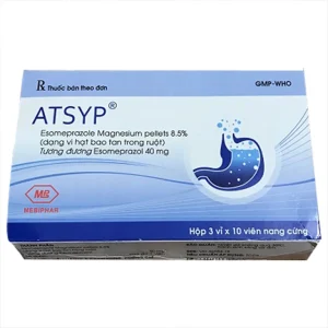 Thuốc Atsyp 40mg Mebiphar điều trị trào ngược dạ dày, viêm thực quản (3 vỉ x 10 viên)