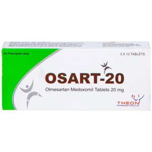 Viên nén Osart-20 Theon Pharma điều trị tăng huyết áp, xơ vữa động mạch (3 vỉ x 10 viên)