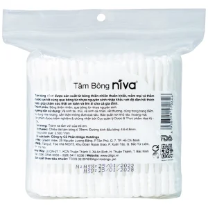 Tăm bông thân nhựa Niva AZ3 túi zip 1 đầu tròn 1 đầu xoắn vệ sinh tai, mũi, vết thương (200 que)