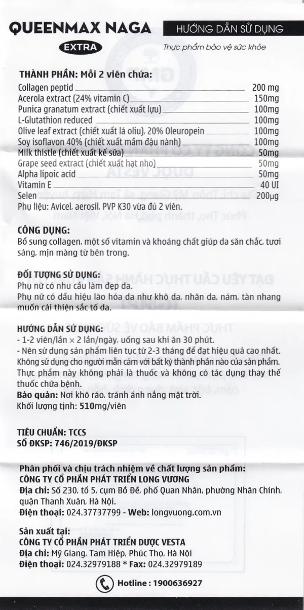 Thực phẩm bảo vệ sức khỏe Queenmax Naga Extra