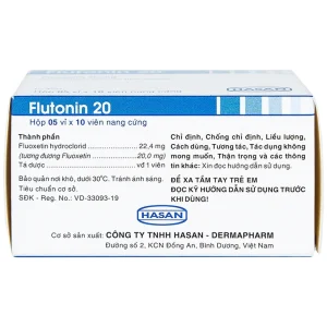Thuốc Flutonin 20 Hasan điều trị bệnh trầm cảm (5 vỉ x 10 viên)