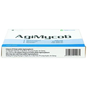 Viên đặt phụ khoa Agimycob Agimexpharm điều trị viêm âm đạo (1 vỉ x 10 viên)