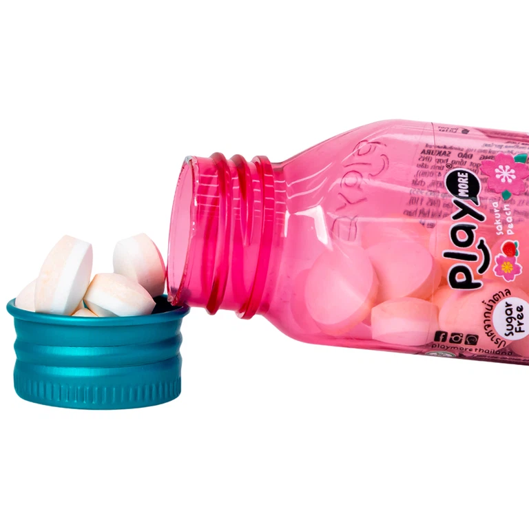 Kẹo the PlayMore hương Đào thơm miệng, mát họng, giảm stress (12g)