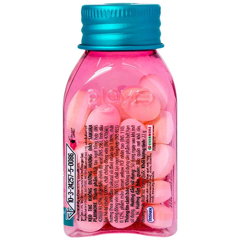 Kẹo the PlayMore hương Đào thơm miệng, mát họng, giảm stress (12g)