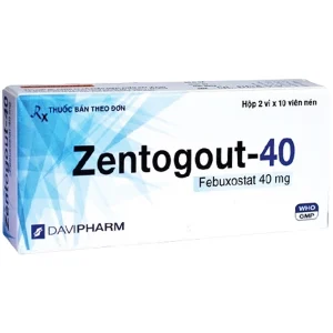 Thuốc Zentogout-40 DaviPharm điều trị gout (2 vỉ x 10 viên)