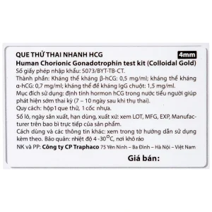 Que thử thai nhanh HCG Allisa Pregnancy Test Kit Traphaco phát hiện 7 - 10 ngày sau khi thụ thai
