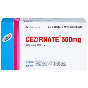 Thuốc Cezirnate 500mg Uphace điều trị các bệnh do nhiễm khuẩn (2 vỉ x 10 viên)