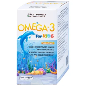 Viên uống Omega-3 For Kids Nutrimed giúp trẻ phát triển trí não, thị lực (100 viên)