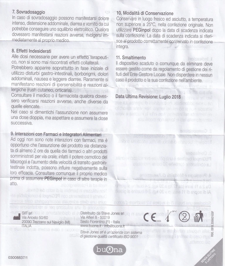 Bột pha hỗn dịch nhuận tràng PEGinpol 5g Buona cải thiện tình trạng táo bón cho trẻ (20 gói)