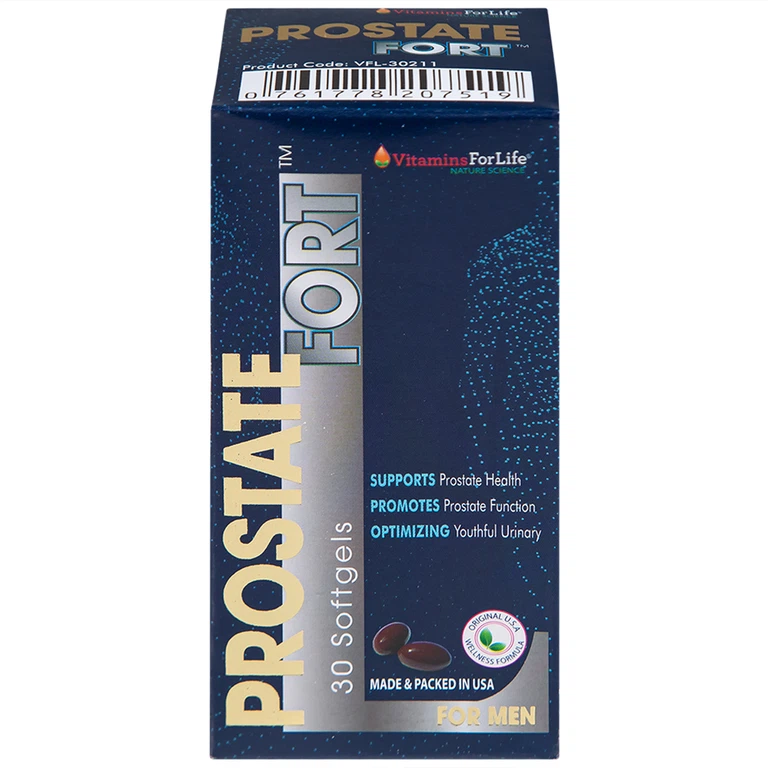 Viên uống Prostate Fort Vitamins For Life hỗ trợ sức khỏe tuyến tiền liệt nam giới (30 viên)