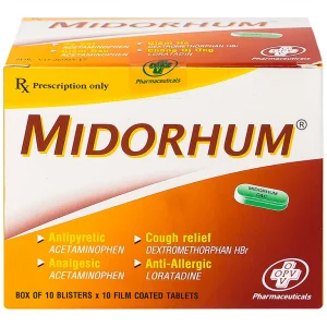 Viên nén Midorhum OPV hạ sốt, giảm ho, giảm đau, chống dị ứng (10 vỉ x 10 viên)