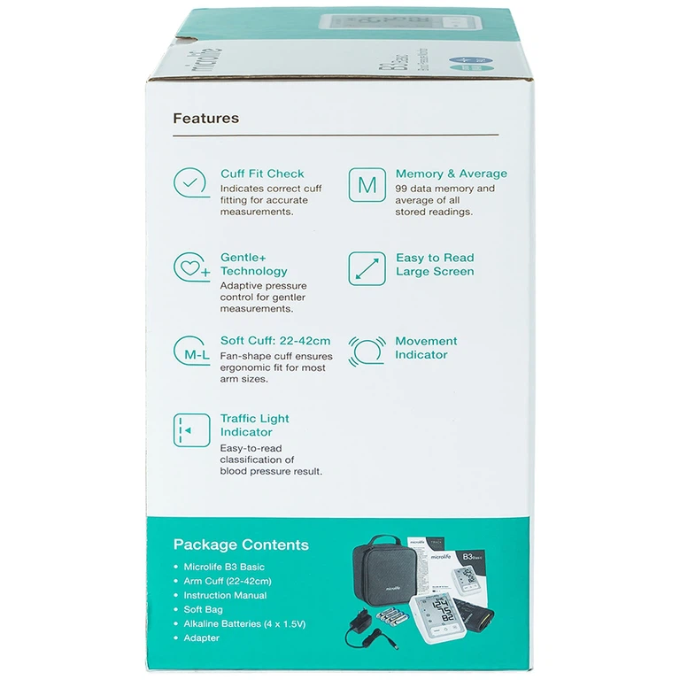 Máy đo huyết áp tự động Microlife B3 Basic hỗ trợ đo huyết áp