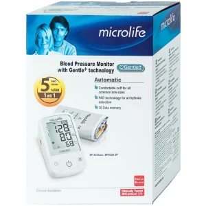 Máy đo huyết áp bắp tay tự động Microlife BP A2 Basic hỗ trợ đo huyết áp và nhịp tim