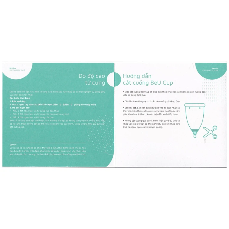 Cốc nguyệt san BeUCup siêu mềm, kiểm soát mùi hôi, hạn chế viêm nhiễm (45mm x 65mm)