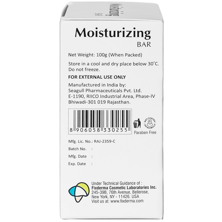 Xà phòng Fixderma Moisturizing Bar làm sạch da, dưỡng da và giữ ẩm làm da mềm mịn (100g)
