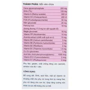 Viên uống MaxPremum Naga Plus Vesta hỗ trợ tăng sức khỏe, đề kháng cho thai phụ (30 viên)