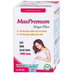 Viên uống MaxPremum Naga Plus Vesta hỗ trợ tăng sức khỏe, đề kháng cho thai phụ (30 viên)