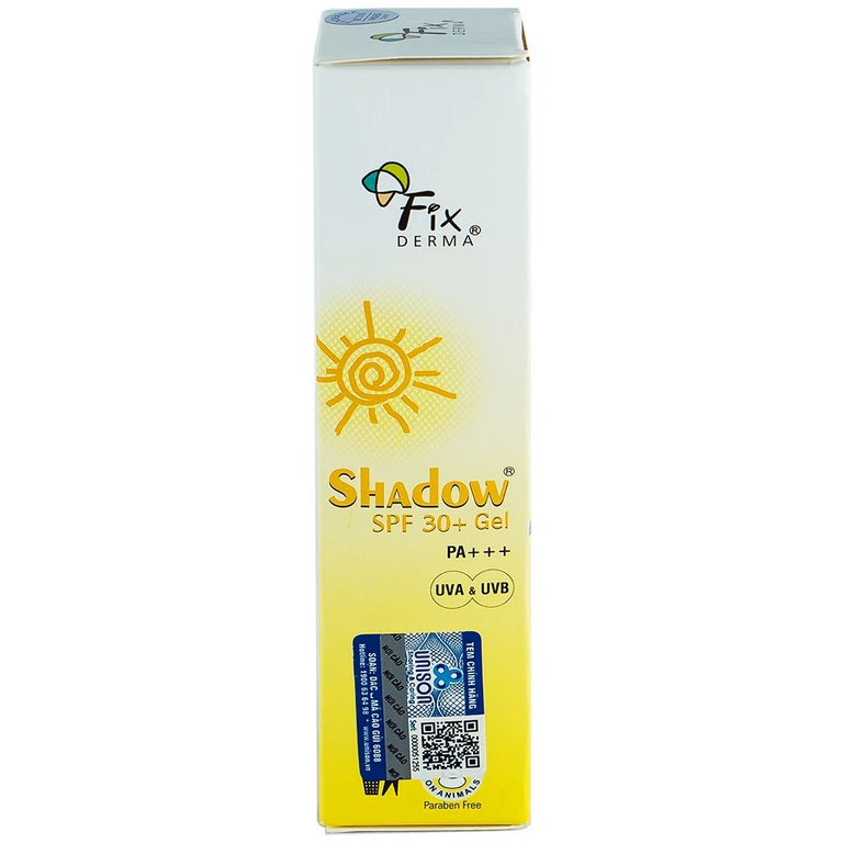 Gel chống nắng Fixderma Shadow SPF30+ PA+++ dành cho da nhờn, hỗn hợp, da ra nhiều mồ hôi (75g)