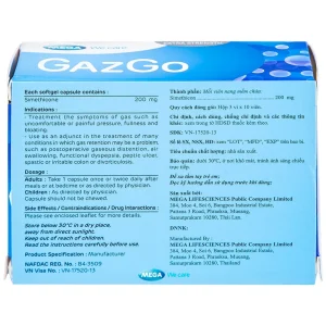 Thuốc GazGo MEGA We care điều trị khó chịu, căng đau, trướng bụng (3 vỉ x 10 viên)