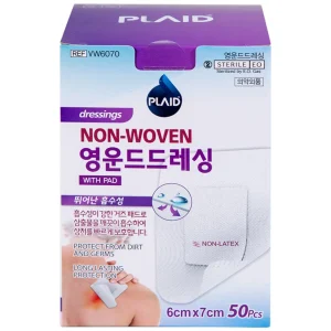 Băng gạc vô trùng Young Wound Dressing 6cm x 7cm Young Chemical hỗ trợ bảo vệ vết thương (50 miếng)