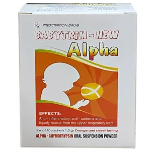 Thuốc Babytrim - New Alpha Pharbaco điều trị phù nề sau chấn thương, phẫu thuật, bỏng (10 gói x 15g)