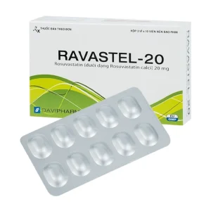 Thuốc Ravastel-20 Davipharm điều trị tăng cholesterol huyết, phòng ngừa biến cố tim mạch (3 vỉ x 10 viên)