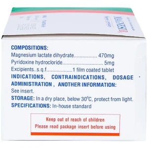 Viên nén Magnesi B6 Medipharco điều trị các trường hợp thiếu magnesi đơn độc hay kết hợp (10 vỉ x 10 viên)