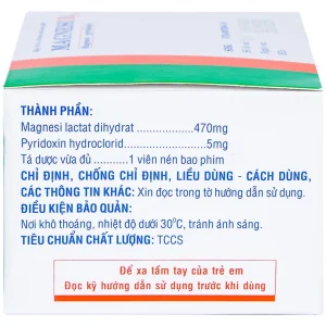 Viên nén Magnesi B6 Medipharco điều trị các trường hợp thiếu magnesi đơn độc hay kết hợp (10 vỉ x 10 viên)