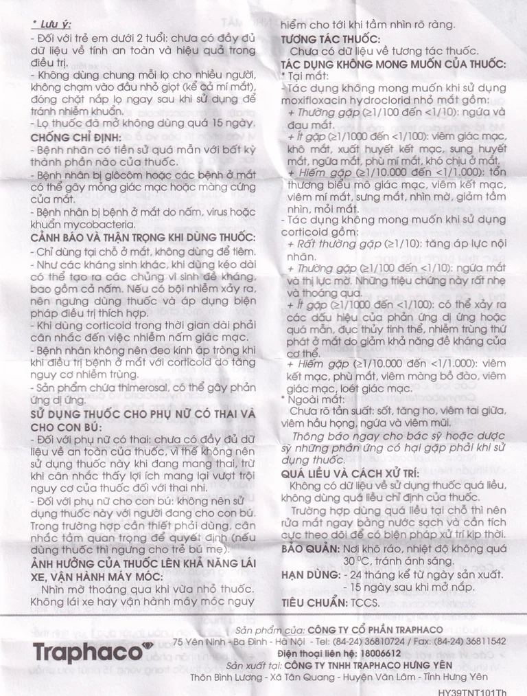 Thuốc nhỏ mắt Quimodex Traphaco điều trị các chứng nhiễm khuẩn mắt (5ml)