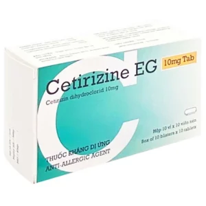 Thuốc Cetirizine EG 10mg Pymepharco điều trị viêm mũi dị ứng, mày đay (10 vỉ x 10 viên)