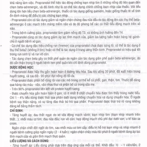 Thuốc Propranolol 40mg TV.Pharm điều trị tăng huyết áp, đau thắt ngực (10 vỉ x 10 viên)