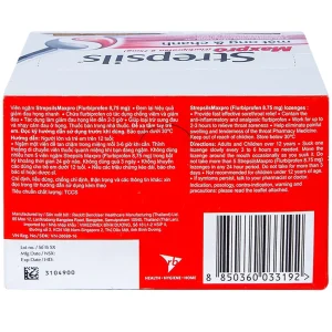 Viên ngậm Strepsils Maxpro Reckitt Benckiser làm giảm đau trong viêm họng (12 gói x 8 viên)