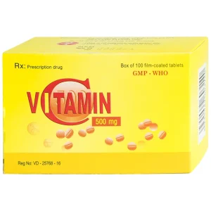 Thuốc Vitamin C 500mg Quapharco điều trị bệnh do thiếu Vitamin C (10 vỉ x 10 viên)