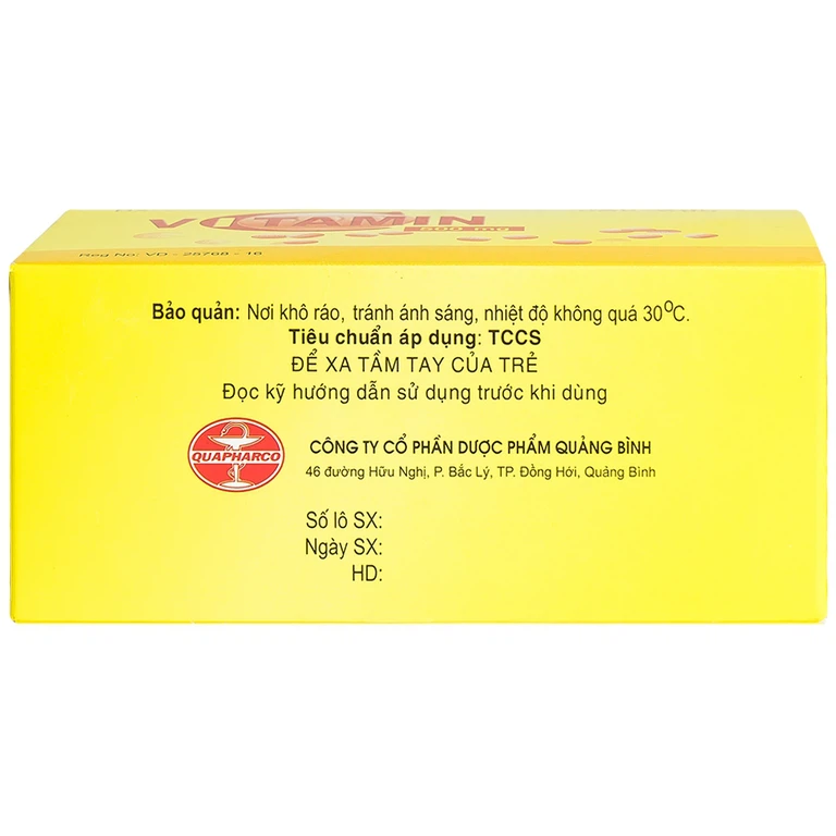 Thuốc Vitamin C 500mg Quapharco điều trị bệnh do thiếu Vitamin C (10 vỉ x 10 viên)