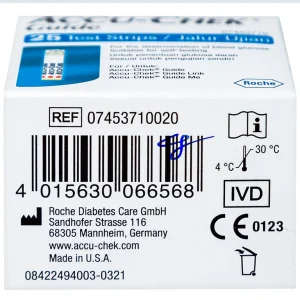 Que thử đường huyết Accu-Chek Guide theo dõi đường huyết (25 que)