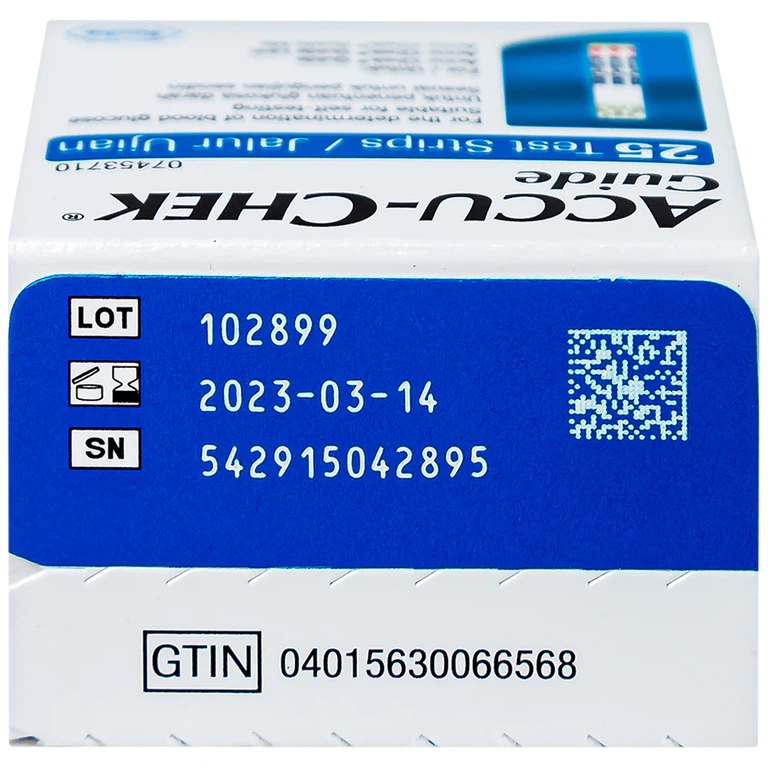 Que thử đường huyết Accu-Chek Guide theo dõi đường huyết (25 que)