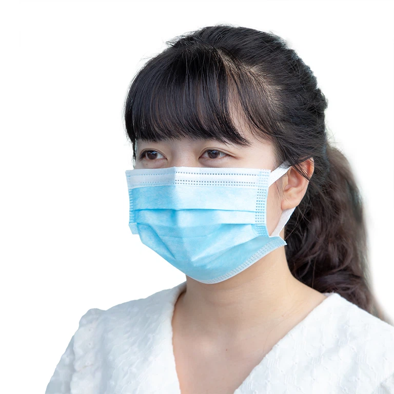 Khẩu trang y tế Naturecare màu xanh 3 lớp hỗ trợ ngăn khói, bụi, kháng khuẩn (50 cái)