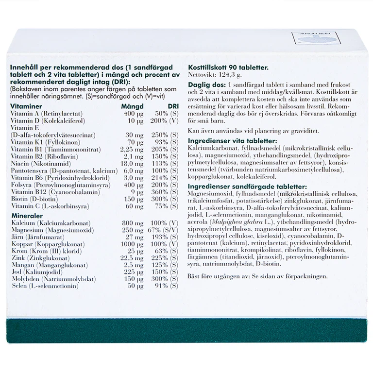 Viên uống Multivitamin New Nordic bổ sung Vitamin và khoáng chất hỗ trợ tăng cường sức khỏe (3 vỉ x 30 viên)