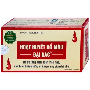 Viên uống Hoạt Huyết Bổ Máu Đại Bắc tăng cường lưu thông máu (3 vỉ x 10 viên)