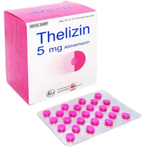 Thuốc Thelizin 5mg Khapharco điều trị dị ứng hô hấp, mất ngủ (20 vỉ x 25 viên)