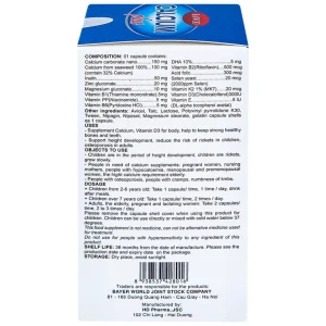 Viên uống Bawod Calcium Plus bổ sung canxi, vitamin D3 giúp răng, xương chắc khỏe (60 viên)