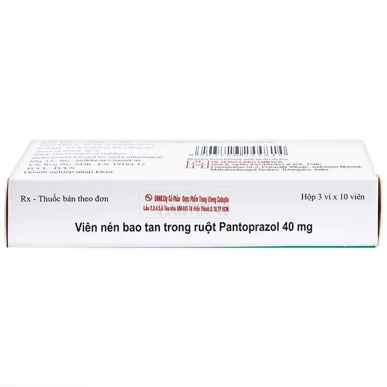 Viên nén Pantin 40 Hetero điều trị viêm loét thực quản (3 vỉ x 10 viên)