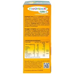 Siro Fitobimbi Ferro C Concentrato Fluido bổ sung sắt, kẽm, vitamin C cho cơ thể (200ml)